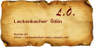 Lackenbacher Ödön névjegykártya